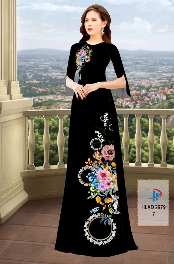 Vải Áo Dài Hoa In 3D AD HLAD2979 49
